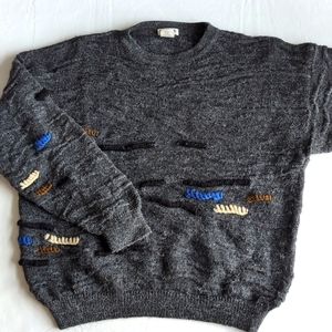 Vintage Nani Bon of Italy Unique 3D Long Sleeve Wool Sweater Men's Size XL